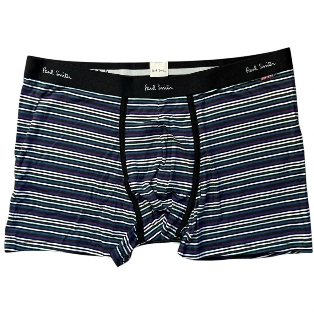 Paul Smith‎ Mens XXL Boxer Briefs Organic Cotton Blue Striped Long Trunk 2XL NWT